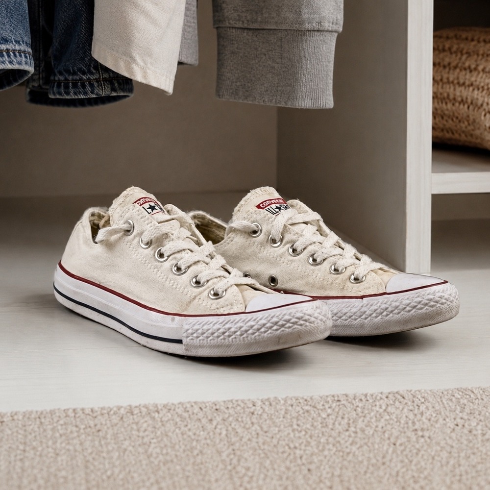 Converse Chuck Taylor All Star Low Top Shoes Womens 7 Mens 5 White M7652